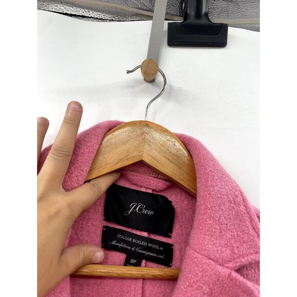 j. crew bright pink daphne italian boiled wool top coat - Picture 5 of 7
